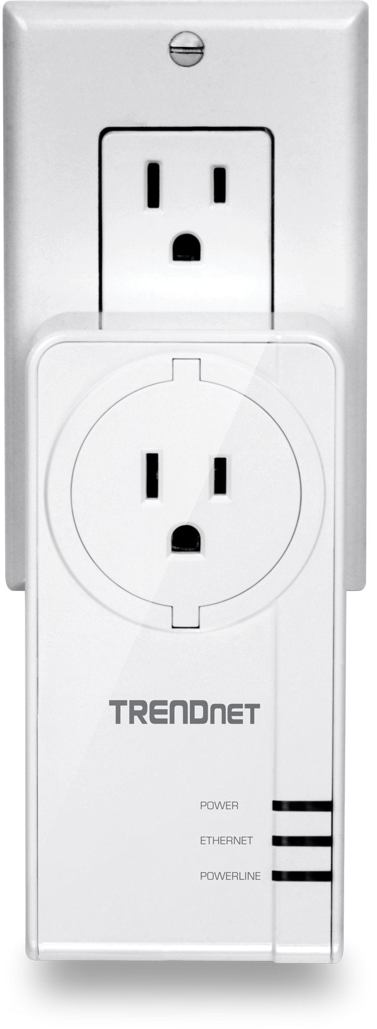 TRENDnet Powerline 1300 AV2 Adapter with Built-in Outlet Adapter Kit, Includes 2 x TPL-423E Adapters, IEEE 1905.1 & IEEE 1901, Gigabit Port, Range Up to 300m (984 ft.), TPL-423E2K