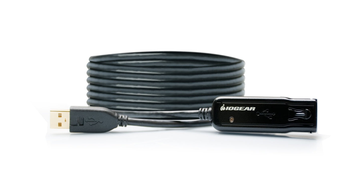 IOGEAR USB 2.0 Booster Extension Cable, Black GUE2118 (39 Feet)