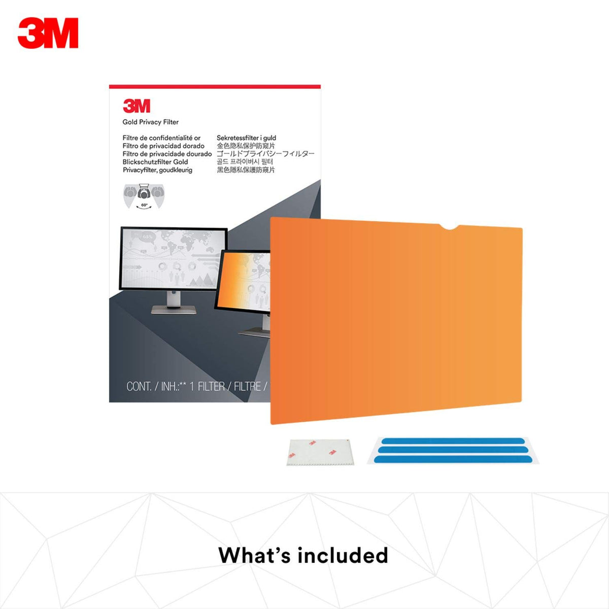 3M GF238W9B Gold Privacy Filter for 23.8" Widescreen Monitor (16: 9 Aspect Ratio)