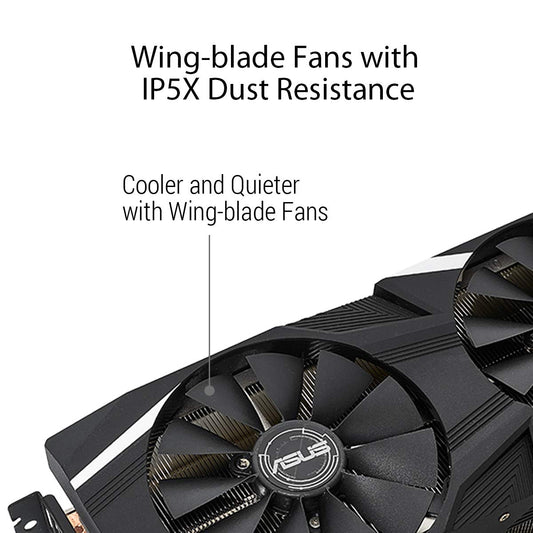 ASUS GeForce RTX 2060 Advanced Overclocked 6G GDDR6 Dual-Fan Edition VR Ready HDMI DP 1.4 DVI Graphics Card (DUAL-RTX-2060-A6G)
