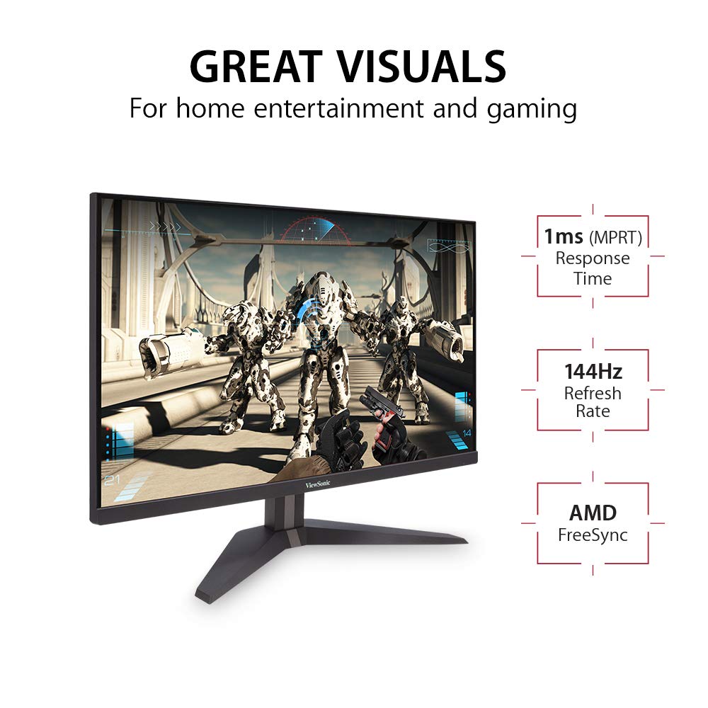 Open Box ViewSonic VX2758-P-MHD 27" Frameless 1080P 144Hz 1ms Gaming Monitor with FreeSync Eye Care HDMI and DisplayPort