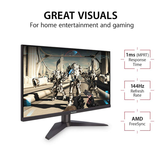 Open Box ViewSonic VX2758-P-MHD 27" Frameless 1080P 144Hz 1ms Gaming Monitor with FreeSync Eye Care HDMI and DisplayPort