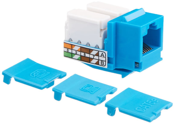 C2G 35206 Cat5e 90° RJ45 Unshielded Keystone Jack, Blue