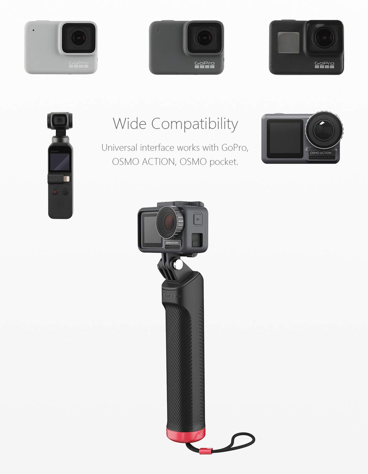 PGYTECH Action Camera Floating Hand Grip for OSMO Pocket/OSMO Action/Gopro Series Action Cameras with Luckybird UDB Reader