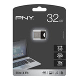 PNY Elite-X Fit 32GB USB 3.0 Flash Drive - Read Speeds up to 200MB/sec (P-FDI32GELXFIT-GE)