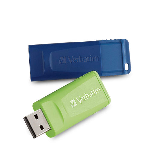Verbatim 32GB Store 'n' Go USB Flash Drive - PC/Mac Compatible - 2pk - Blue, Green