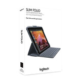Refurbished Logitech Slim Folio with Integrated Bluetooth Keyboard for iPad (5th and 6th Generation)