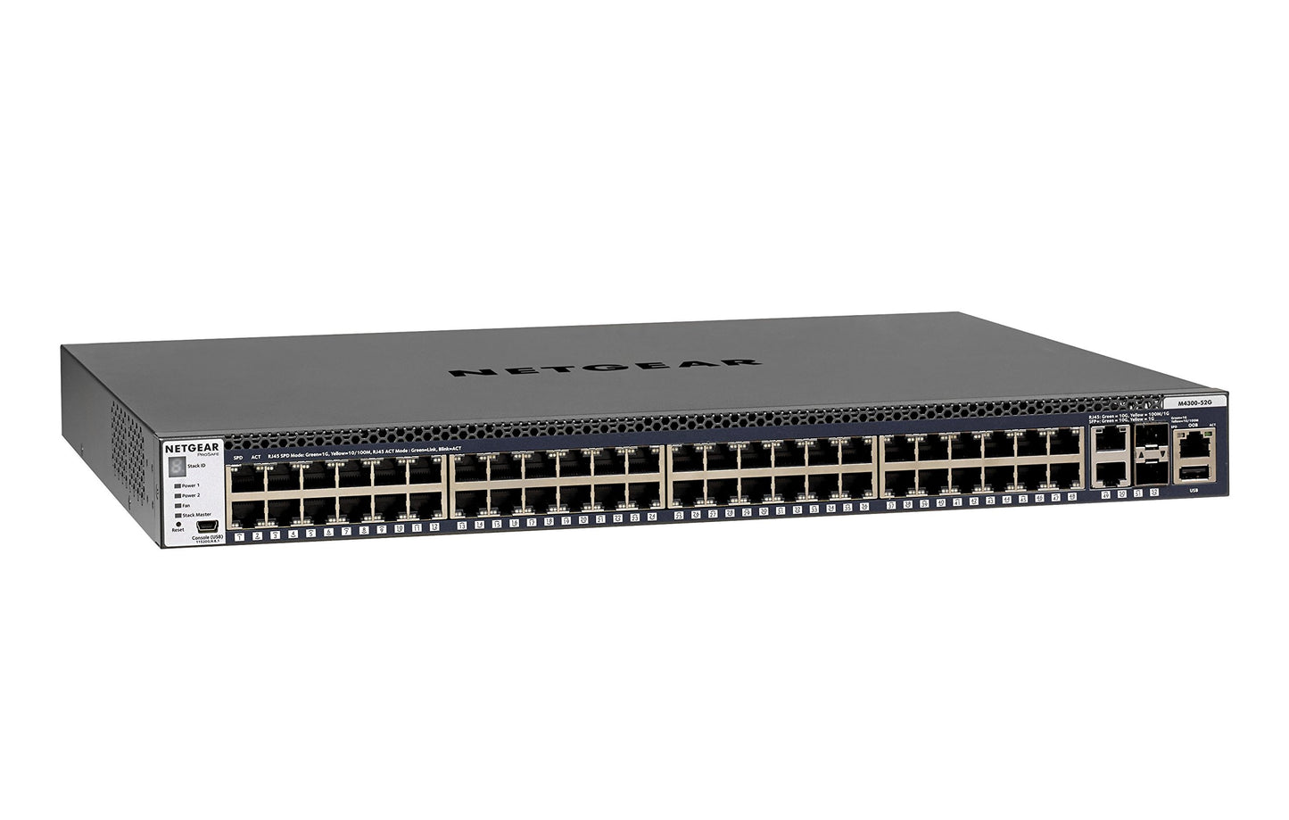 Netgear M4300-52G 48x1G 2x10GBASE-T 2xSFP Plus Stackable Switch for Intelligent Edge (GSM4352S-100NES)