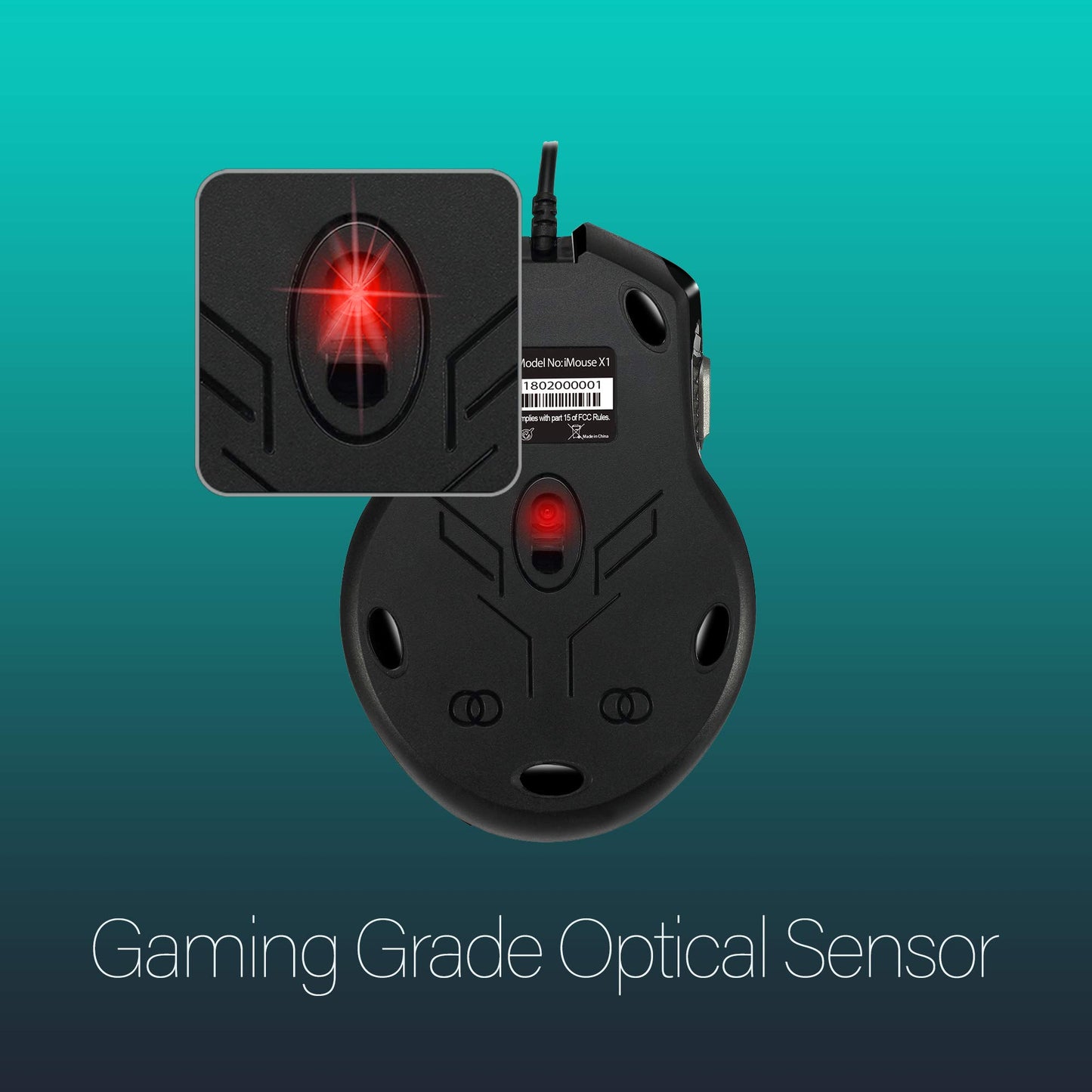 Adesso iMouse X1 Multi Color 6 Button Optical Ergonomic Gaming Mouse with 6 Foot USB Cable Wire and 4 Levels DPI Switch