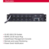 CyberPower PDU81009 Switched Metered-by-Outlet PDU, 200-240V/30A, 10 Outlets, 2U Rackmount