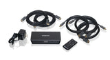 IOGEAR 4-Port HD Audio/Video Switch with Remote and Cables GHDSW4KIT (Black)