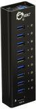 SIIG 10 Port USB Hub with 9 USB 3.0 Data Ports and 1 Charging Port, 12V/5A Power Adapter, for Tablets, Smartphones, Hard Disk