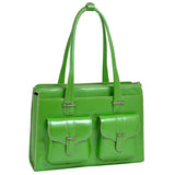 McKlein 96541 USA Alexis 14" Leather Ladies' Laptop Briefcase Green