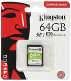 Kingston 64GB SDXC Canvas Select 80R CL10 UHS-I