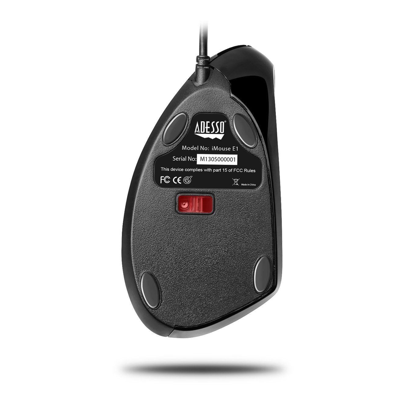 Adesso Vertical Ergonomic Illuminated Optical 6-Button USB Mouse - Right Hand Orientation (iMouseE1)