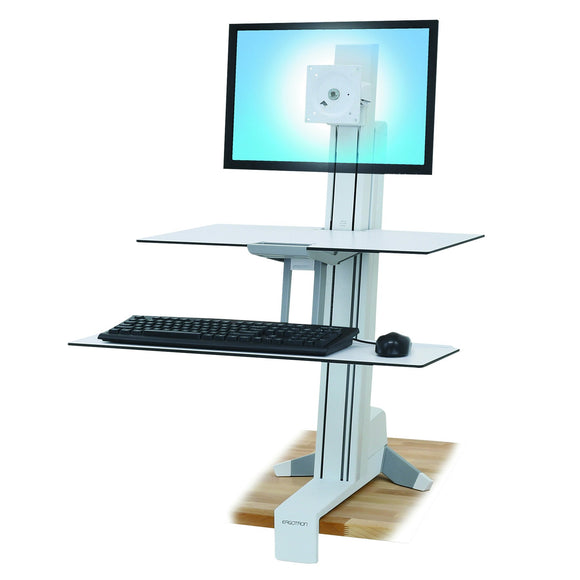Ergotron WorkFit-S Single LD with Worksurface and Stand, White