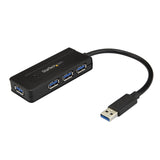StarTech.com 4 Port USB 3.0 Hub with Charge Port - Small and Compact - Powered Mini USB Port Expander w/Multiple Ports (ST4300MINI)