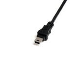StarTech.com 1 ft Mini USB 2.0 Cable - USB A to Mini B F/M - USB Cable - USB (F) to Mini-USB Type B (M) - USB 2.0-1 ft - Black - USBMUSBFM1