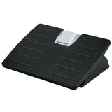FELLOWES 8035001 Adjustable Locking Footrest w/Microban, 17 1/2 x 13 1/8 x 5 5/8, Black/Silver