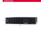 CyberPower OL3000RTXL2UHVN Smart App Online Double-Conversion UPS, 3000VA/2700W, 208/240V, 2U Rack/Tower Plus Pre-Installed RM Card