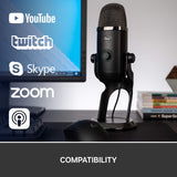 Blue Microphones Yeti x Professional Condenser USB Microphone with High-Res Metering, LED Lighting & Vo!Ce Effects for Gaming, Streaming & Podcasting On PC & Mac
