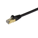 StarTech.com Cat6a Shielded Patch Cable - 9 ft - Black - Snagless RJ45 Cable - Ethernet Cord - Cat 6a Cable - 9ft (C6ASPAT9BK)