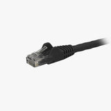 StarTech.com Cat6 Patch Cable - 1 ft - Black Ethernet Cable - Snagless RJ45 Cable - Ethernet Cord - Cat 6 Cable - 1ft (N6PATCH1BK)