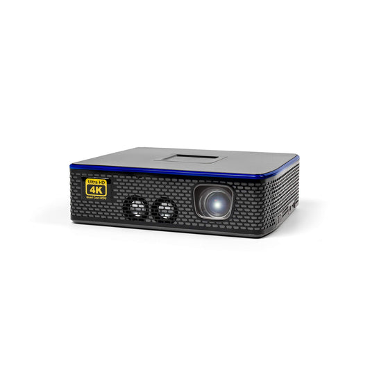 AAXA 4K1 LED Home Theater Projector, 30,000 Hour LEDs, Mercury Free, Native 4K UHD Resolution, Dual HDMI with HDCP 2.2, 1500 Lumens, E-Focus, Portable Size