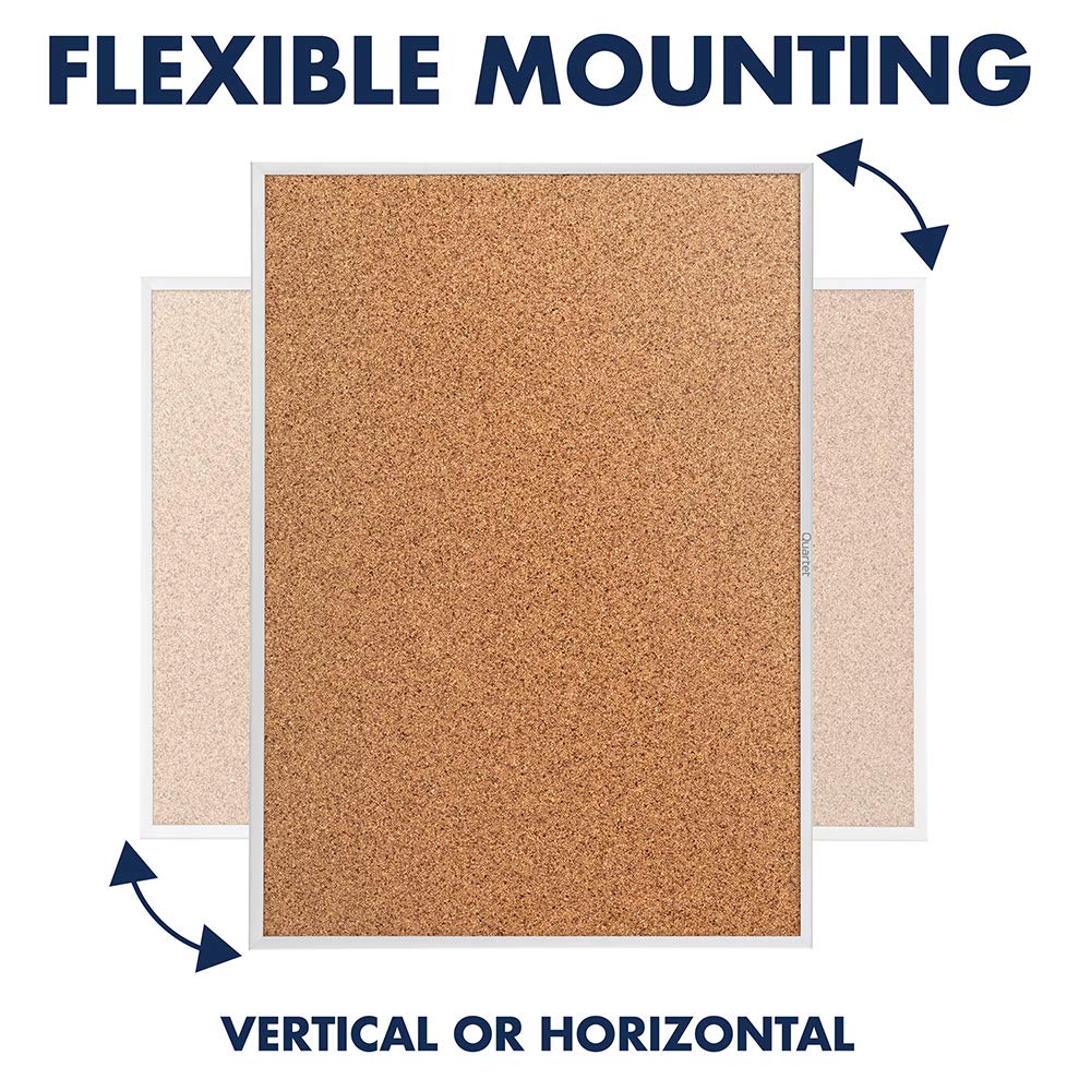 Quartet Cork Board, Bulletin Board, 3' x 2', Corkboard, Aluminum Frame (2303)