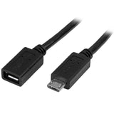 StarTech.com 0.5m 20in Micro-USB Extension Cable - M/F - Micro USB Male to Micro USB Female Cable (USBUBEXT50CM)