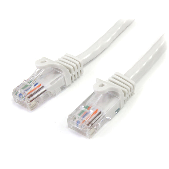 StarTech.com 45PATCH25WH Snagless RJ45 UTP Cat 5e Patch Cable, 25-Feet (White)