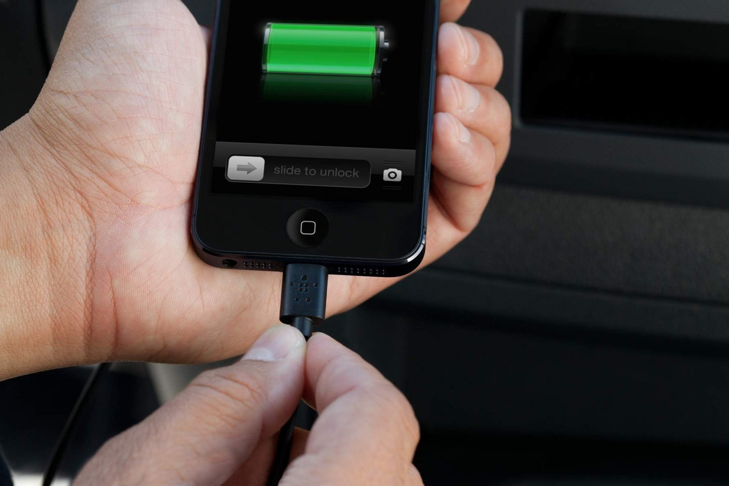 Belkin F8J078bt04-BLK Car Charger with Lightning 8-Pin Connector to USB Cable 2.1-Amp-Retail Packaging-Black