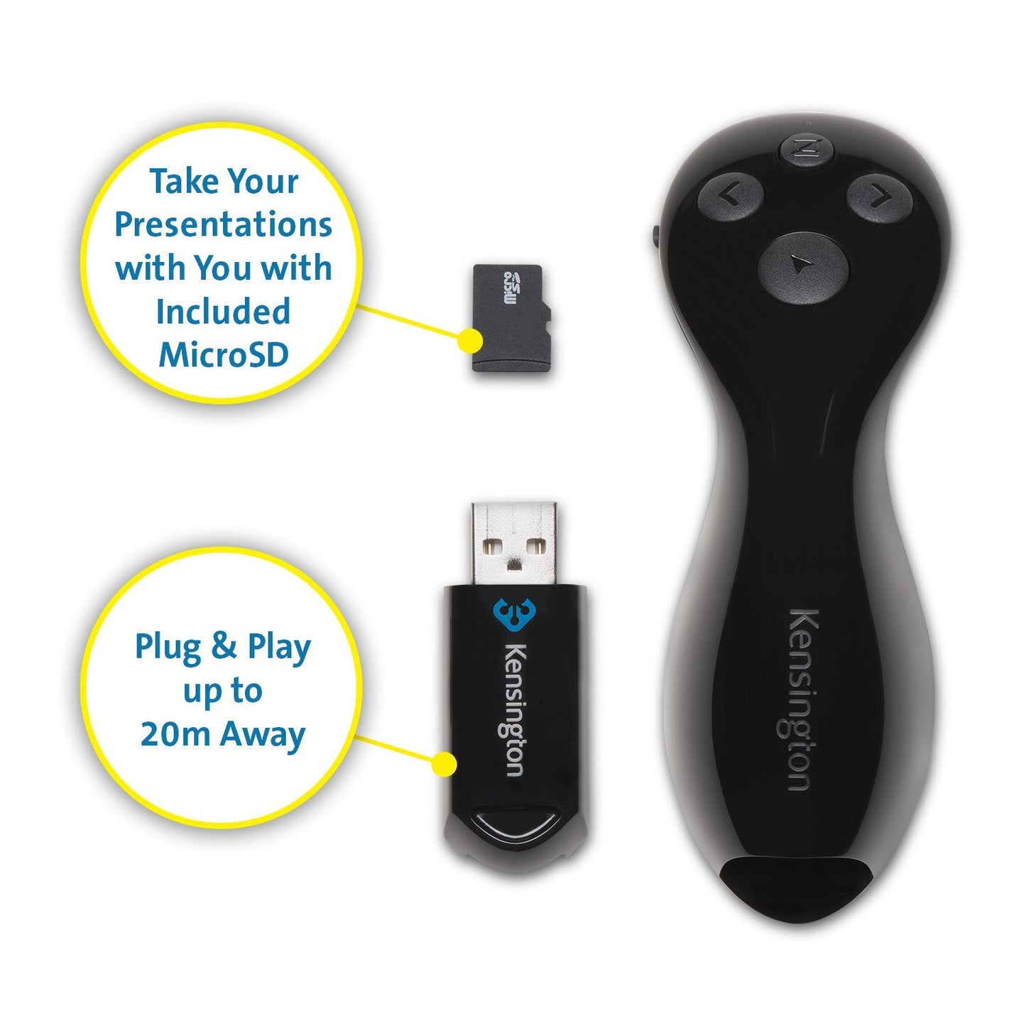 Kensington Wireless Presentation Remote with 8GB Memory (K75233AM)