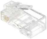 C2G 27573 Cat5e RJ45 Modular Plug (with Load Bar) for Round Solid/Stranded Cable Multipack (25 Pack) Clear