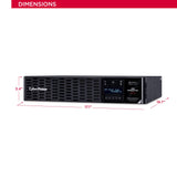 CyberPower PR3000RT2U Smart App Sinewave UPS System, 300VA/3000W, 9 Outlets, 2U Rack/Tower