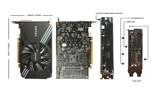 ZOTAC GeForce GTX 1060 Mini, ZT-P10600A-10L, 6GB GDDR5 Super Compact VR Ready Gaming Graphics Card