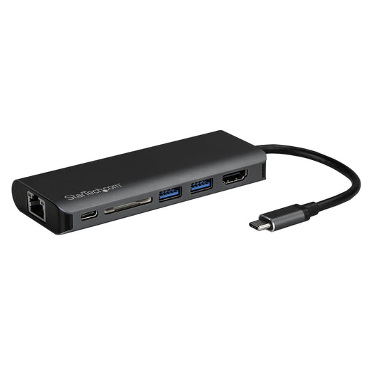 StarTech.com USB C Portable Docking Station w/ 4K HDMI, Ethernet, SD Reader, 60W Power Delivery & USB 3.0 for Type C Mac & Windows Laptop (DKT30CSDHPD)
