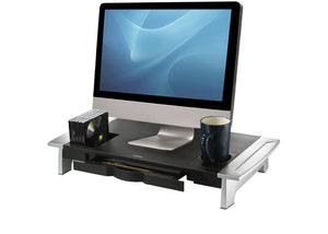 Office Suites Premium Monitor Riser -80 lb -21" CRT Monitor -Silver -Desktop