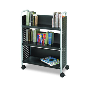 Safco Products Scoot Single Sided 3 Shelf Book Cart (5336BL)