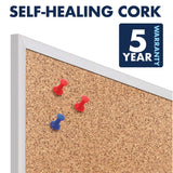 Quartet Cork Board, Bulletin Board, 3' x 2', Corkboard, Aluminum Frame (2303)