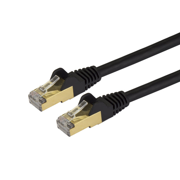 StarTech.com Cat6a Shielded Patch Cable - 9 ft - Black - Snagless RJ45 Cable - Ethernet Cord - Cat 6a Cable - 9ft (C6ASPAT9BK)