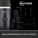 Blue Microphones Yeti x Professional Condenser USB Microphone with High-Res Metering, LED Lighting & Vo!Ce Effects for Gaming, Streaming & Podcasting On PC & Mac