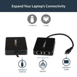 StarTech.com USB-C to Dual Gigabit Ethernet Adapter with USB 3.0 (Type-A) Port - USB Type-C Gigabit Network Adapter (US1GC301AU2R)