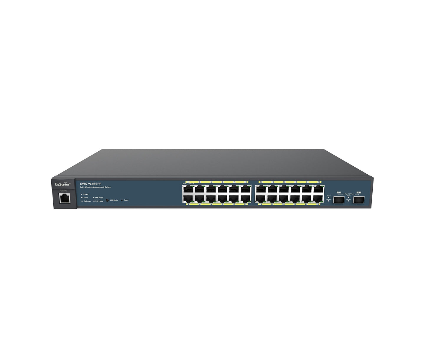 EnGenius Technologies EWS7926EFP 24-Port Gigabit Managed Switch with 410 W PoE+ and Two 10 Gigabit SFP Ports