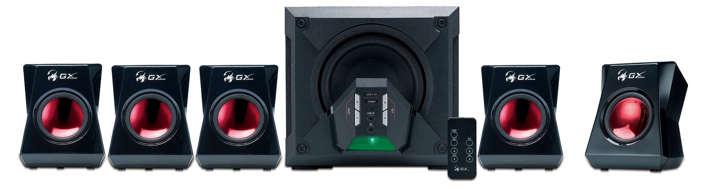 Genius GX-Gaming 5.1 Surround Sound 80 Watts Gaming Speaker System with Remote Control (G5.1 3500)