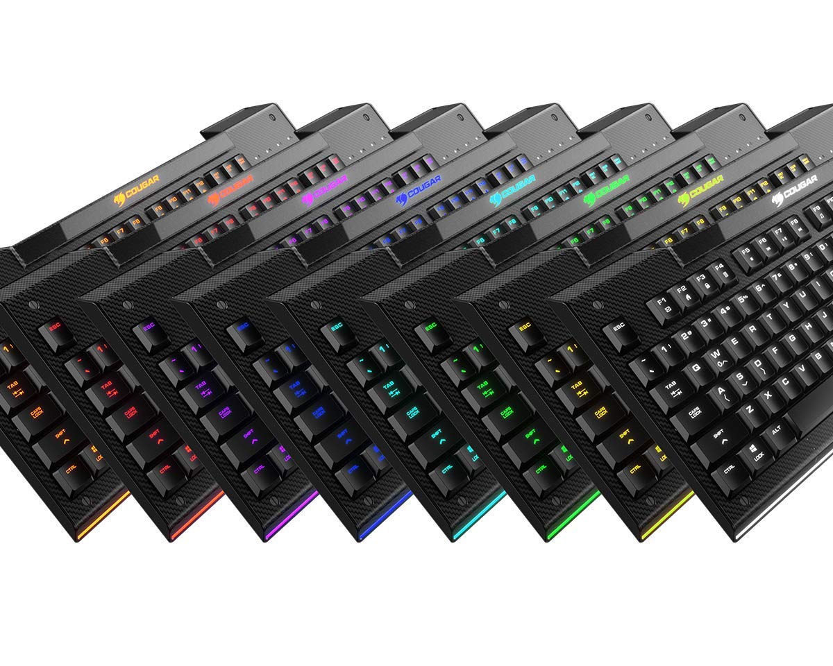 COUGAR KB Aurora Gaming KB w Carbon Fiber-Like Texture and White LED Backlight