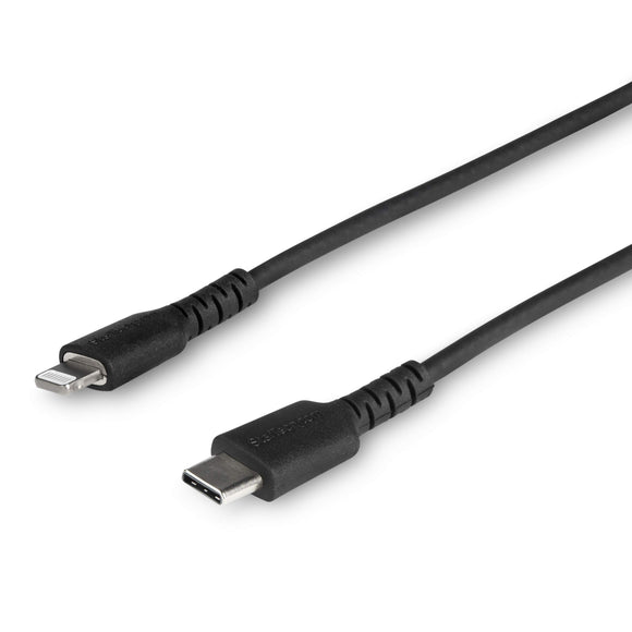 StarTech.com 1m (3.3ft) USB C to Lightning Cable - MFi Certified - Durable USB Lightning Charging Cable - Black (RUSBCLTMM1MB)