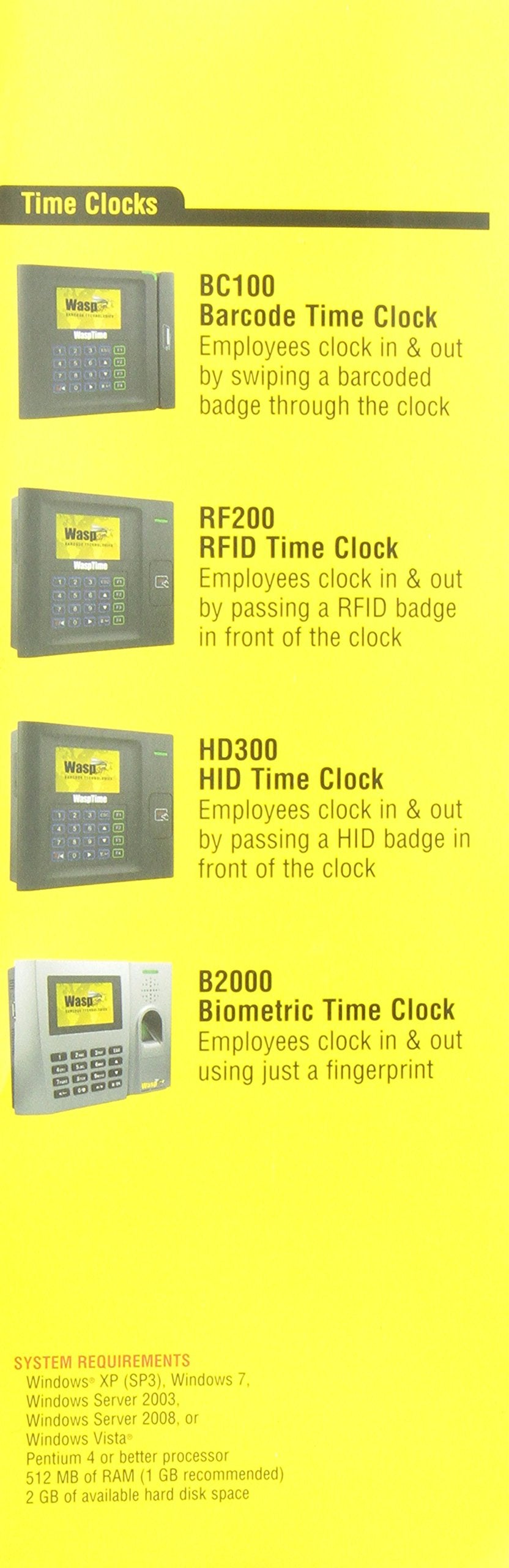 Wasptime V7 Standard W/Barcode Clock