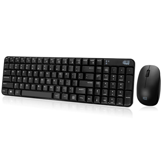 Adesso WKB-1200CB Natural Ergonomic Wireless Spill Resistant Compact Keyboard & Mouse Combo