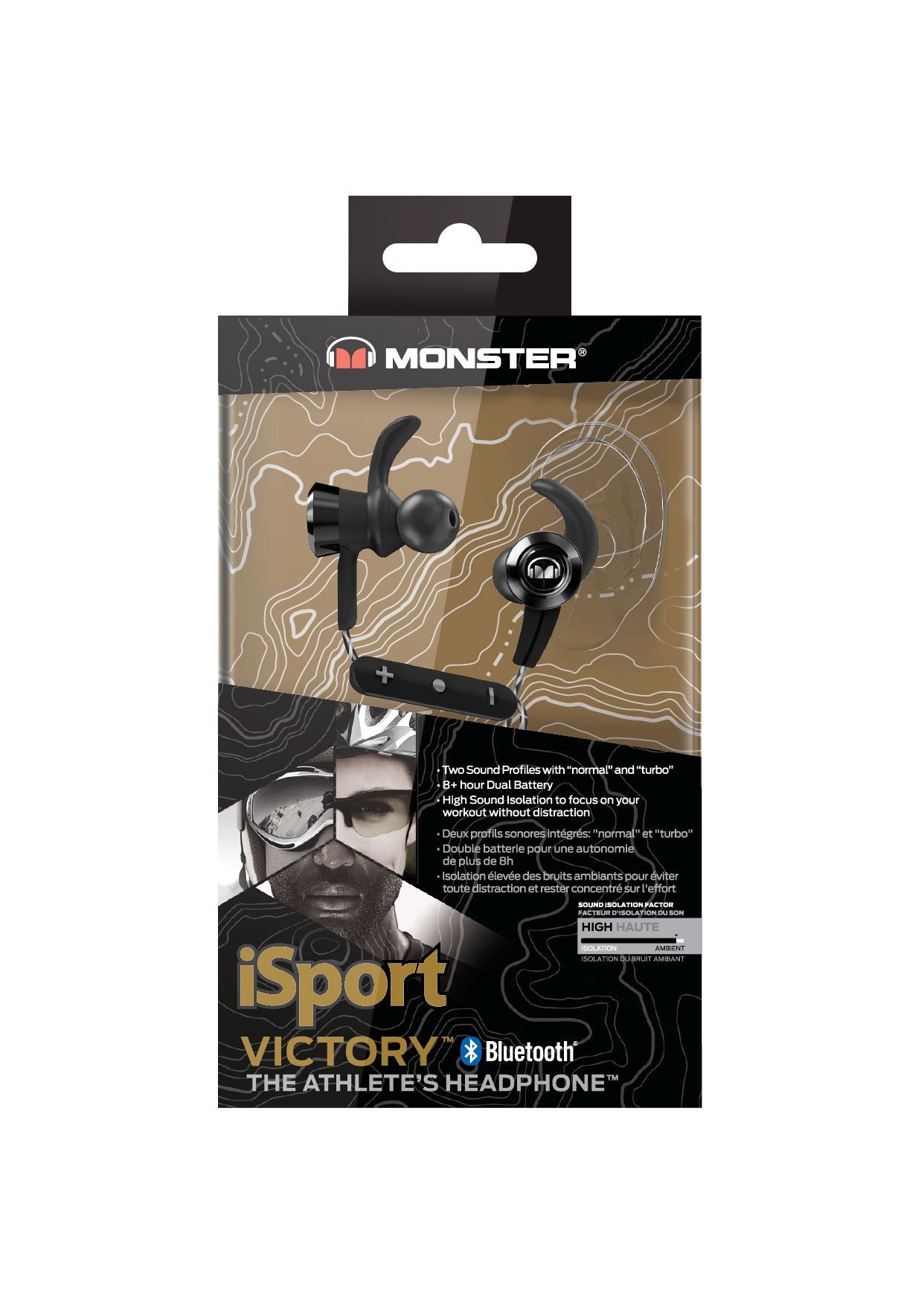 Open Box Monster Isport Victory Bluetooth Wireless in-Ear Headphones (Earbuds), Black,	137085-00
